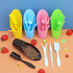 4-Piece Succulent Gardening Tools Set – Gift for Plant Lovers (Bucket, Mini Scoop, Dibber & Seedling Lifter)